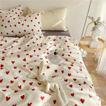 Slumblr® Korean Style Love Heart Bedding Set 4pcs