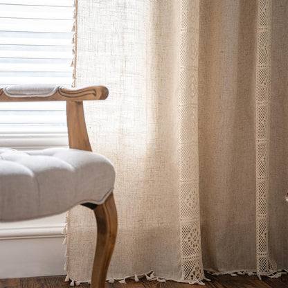 Slumblr® Boho Cotton Linen Curtain Set (2pcs)