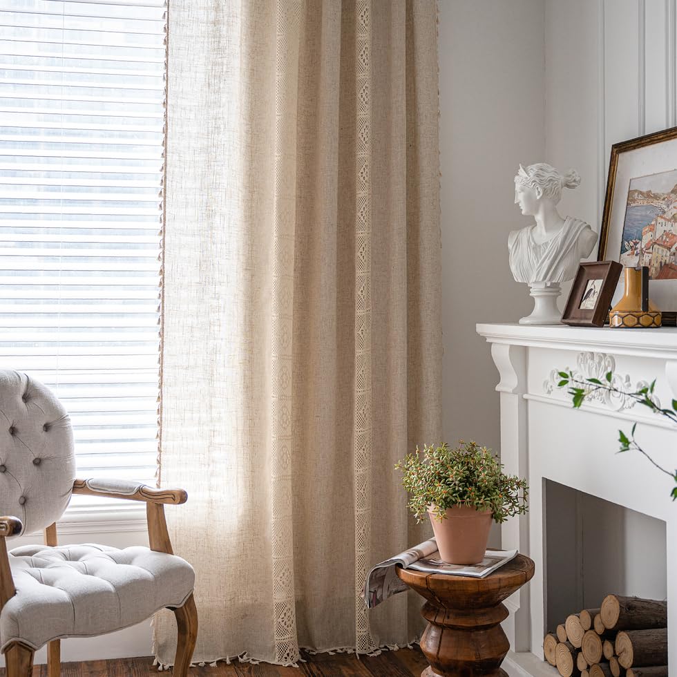 Slumblr® Boho Cotton Linen Curtain Set (2pcs)