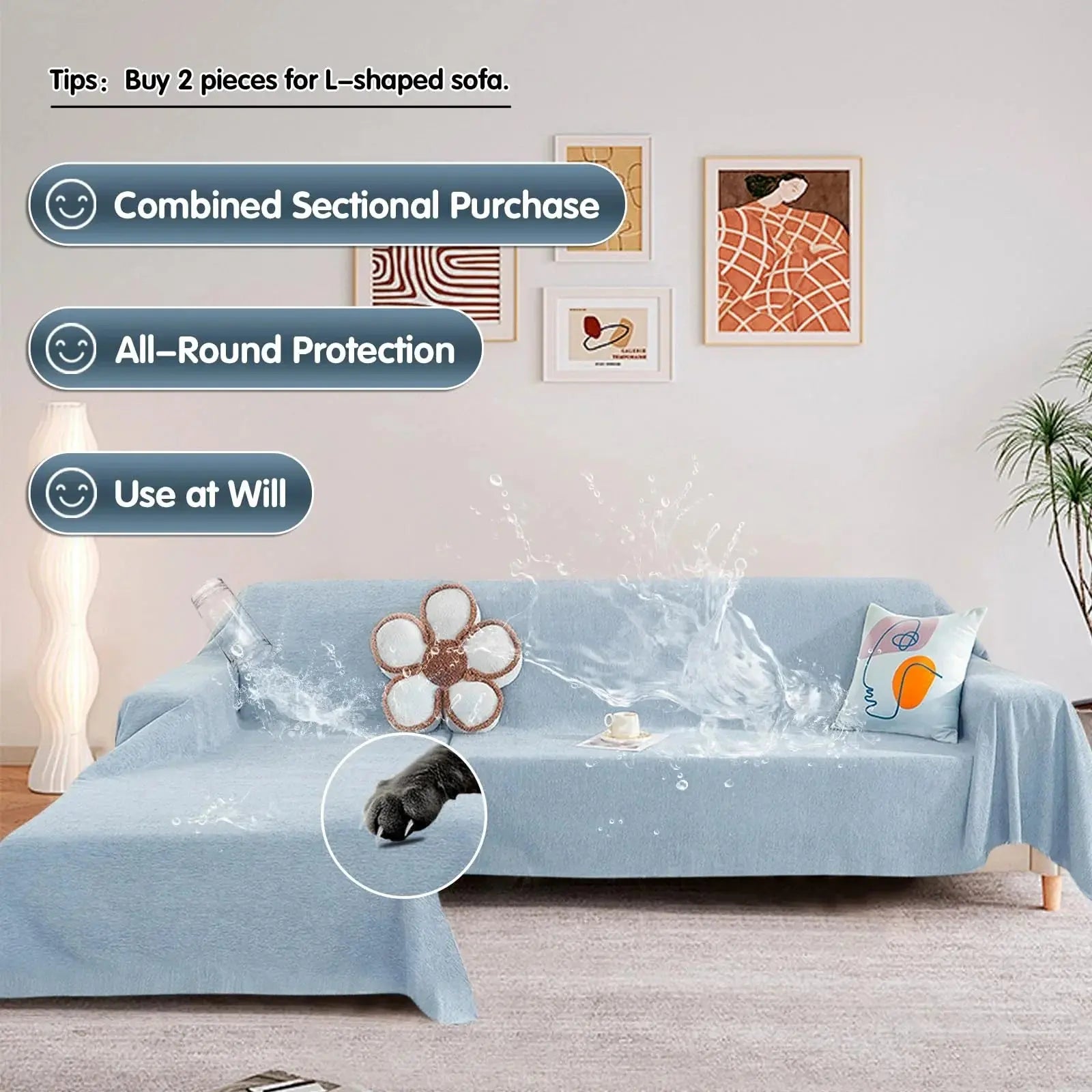 Slumblr® Waterproof Solid Color Sofa Cover Blanket Slumblr