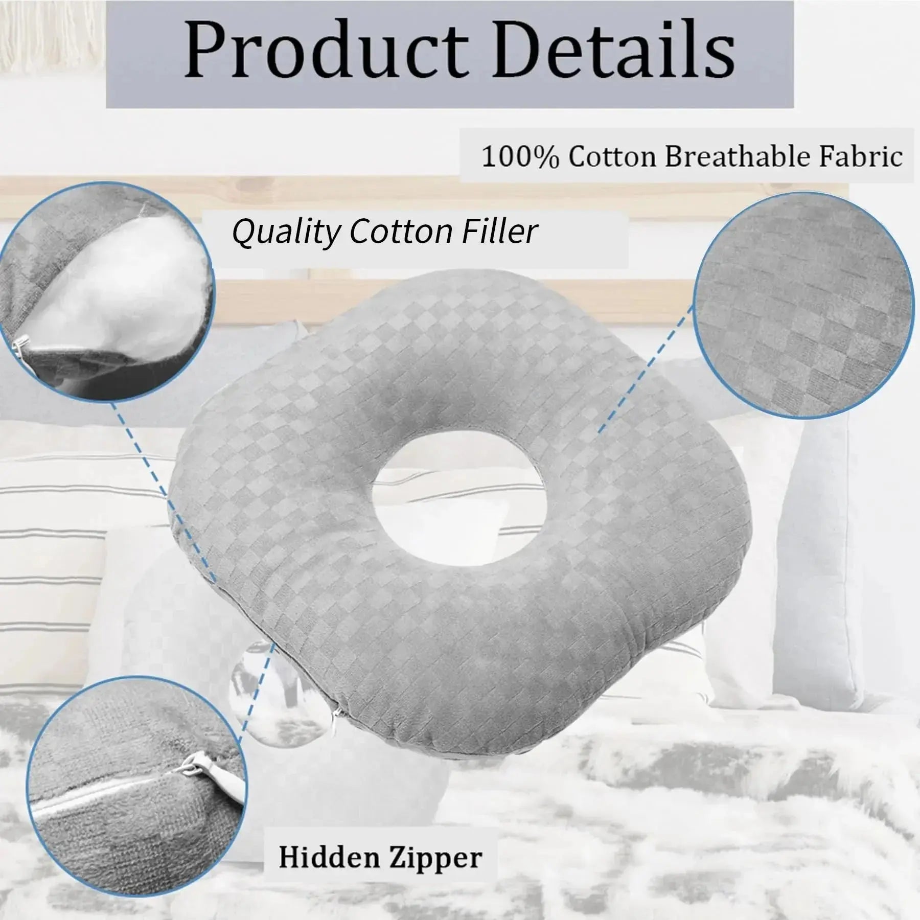 Slumblr® Cotton Adjustable Ear Pillow - Square Shape Slumblr