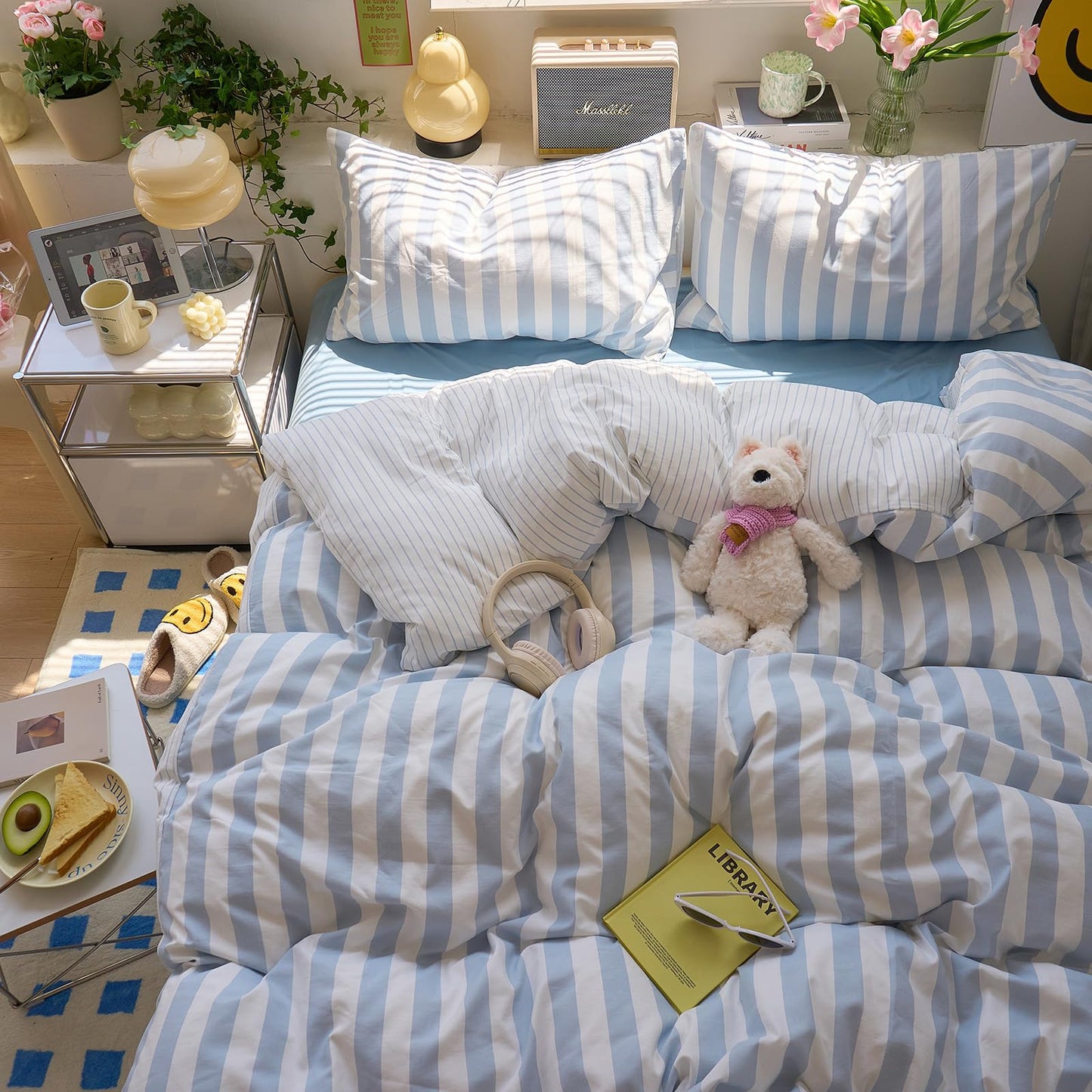 Slumblr® Cotton Crepe Striped Quilt Set