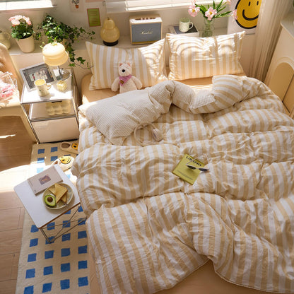 Slumblr® Cotton Crepe Striped Quilt Set