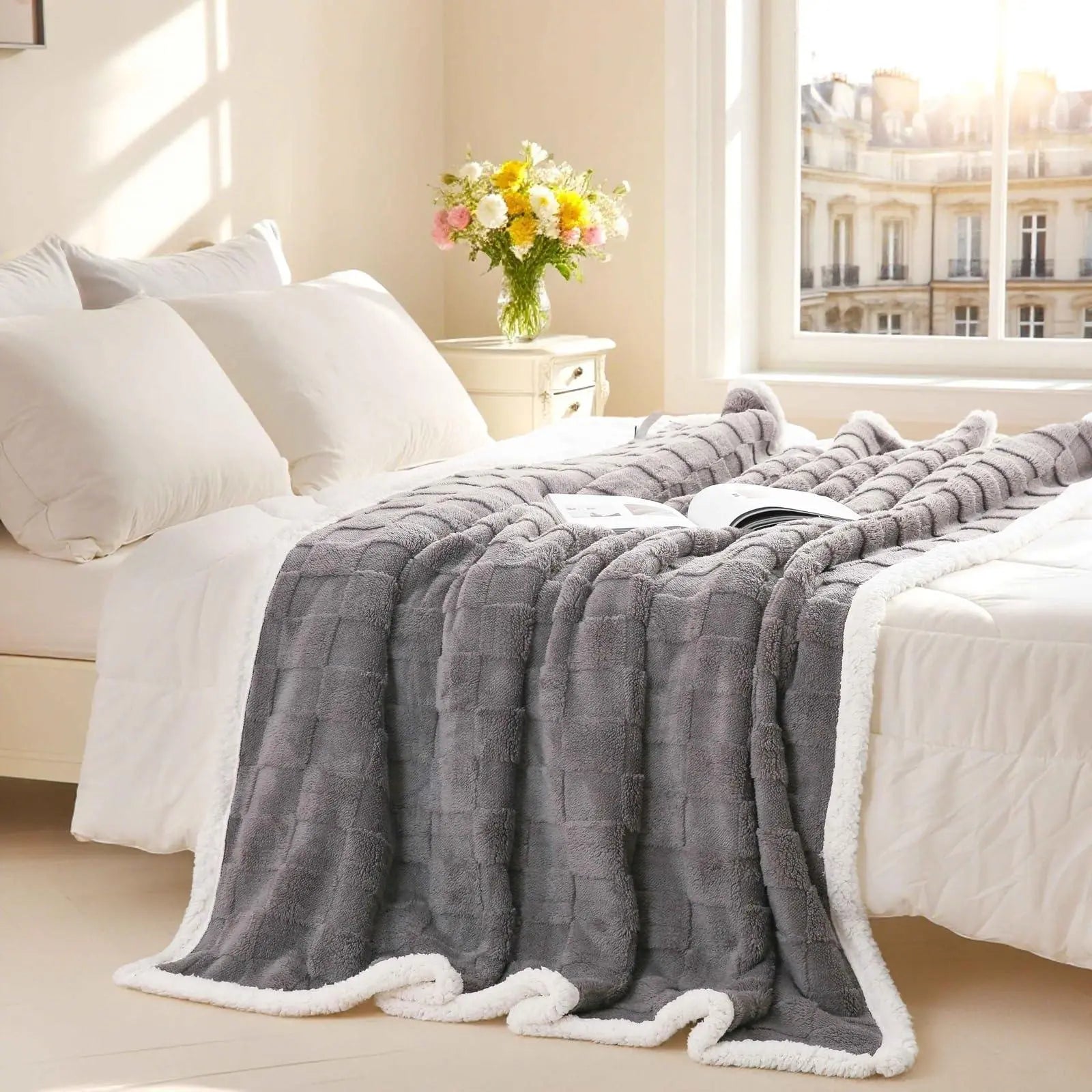 Slumblr® Sherpa Flannel Throw Blanket Slumblr