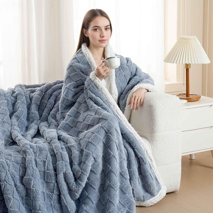Slumblr® Sherpa Flannel Throw Blanket