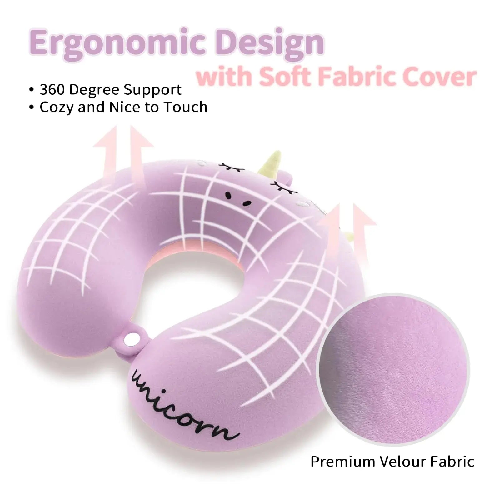 Slumblr® Unicorn Plush U-Shaped Travel Pillow Slumblr