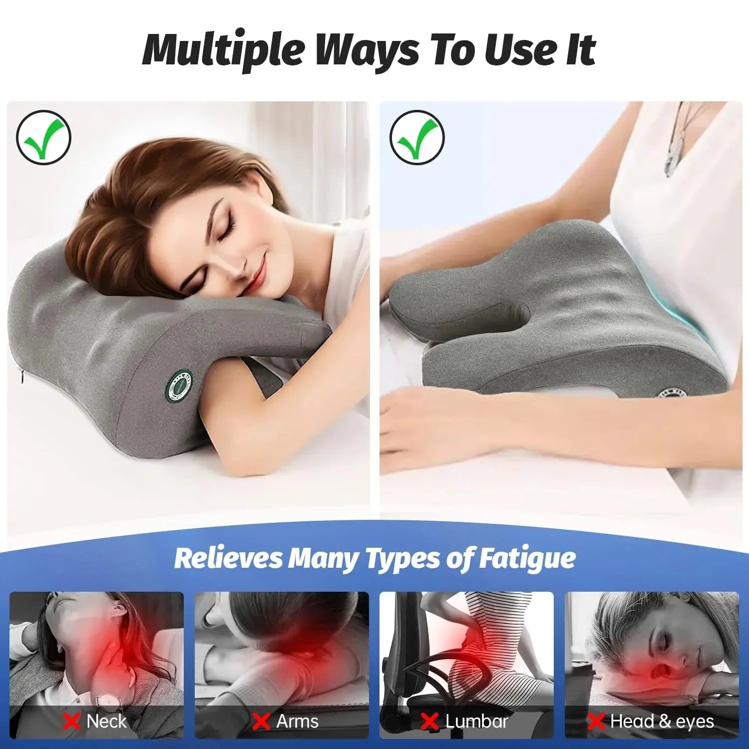 Slumblr® Ergonomic Memory Foam Headrest Pillow Slumblr