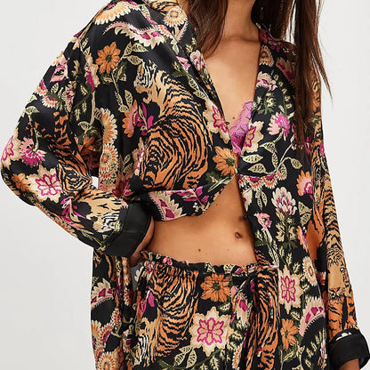 Slumblr® Satin Floral Western Pajama Set