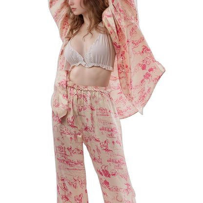 Slumblr® Satin Floral Western Pajama Set