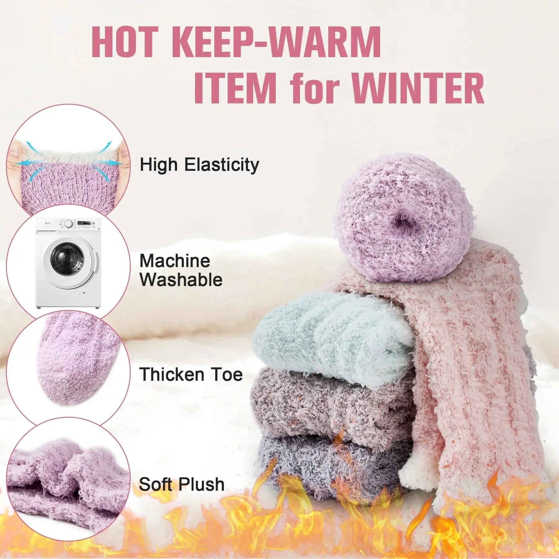 Slumblr® Fuzzy Thermal Socks Set (2 Pairs) Slumblr