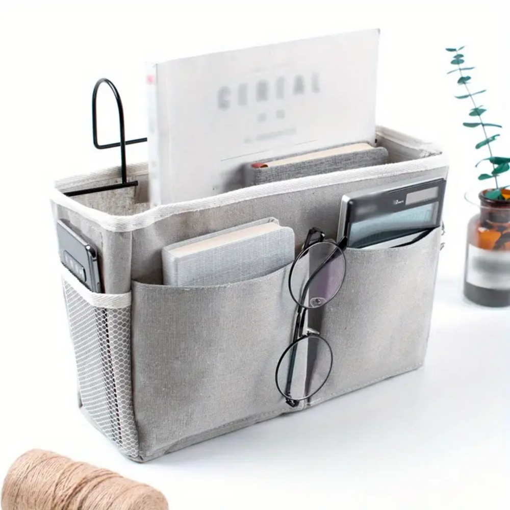 Slumblr® Hanging Cotton Linen Bedside Storage Bag