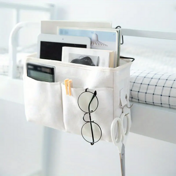 Slumblr® Hanging Cotton Linen Bedside Storage Bag