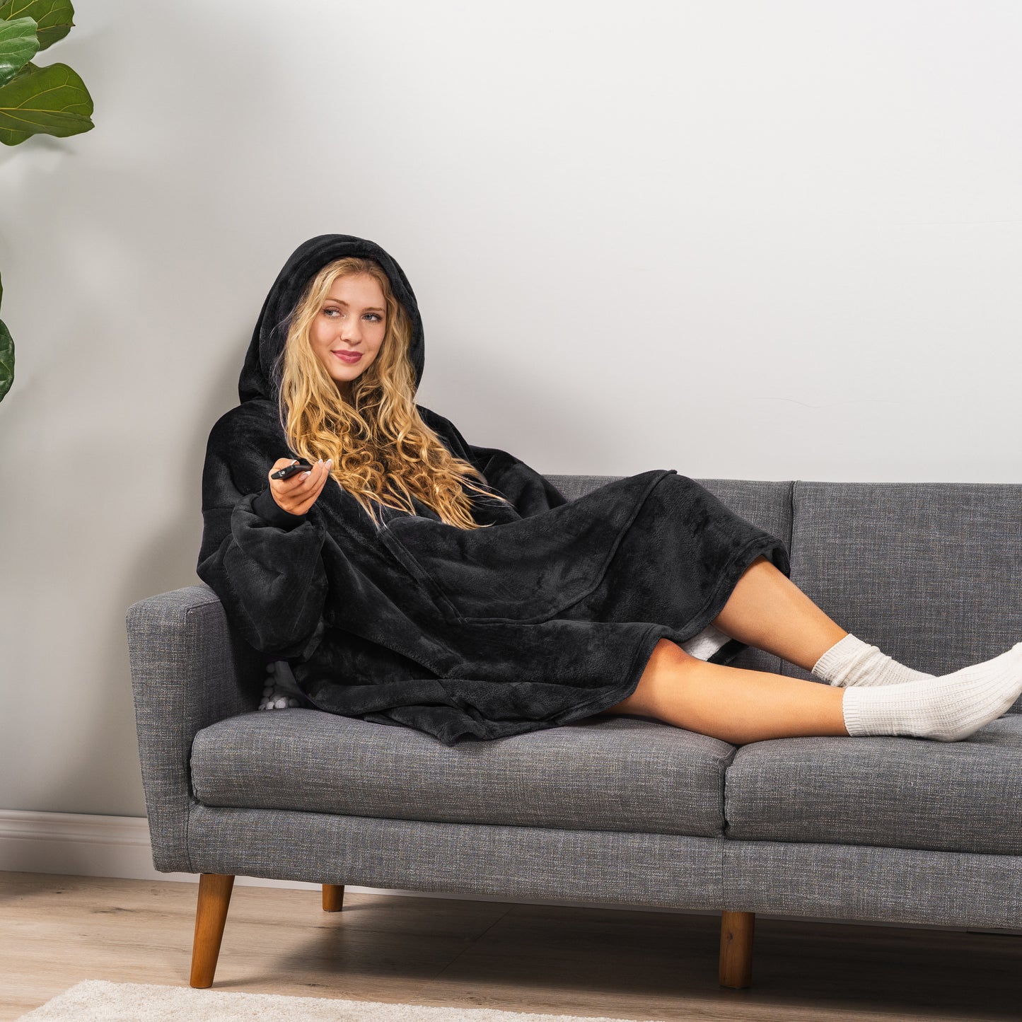 Slumblr® Double Fleece Hooded Pullover Jacket