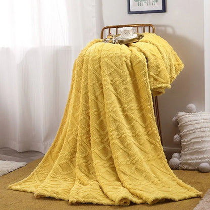 Slumblr® Ruched Faux Fur Cozy Throw Blanket