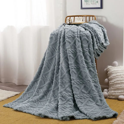 Slumblr® Ruched Faux Fur Cozy Throw Blanket
