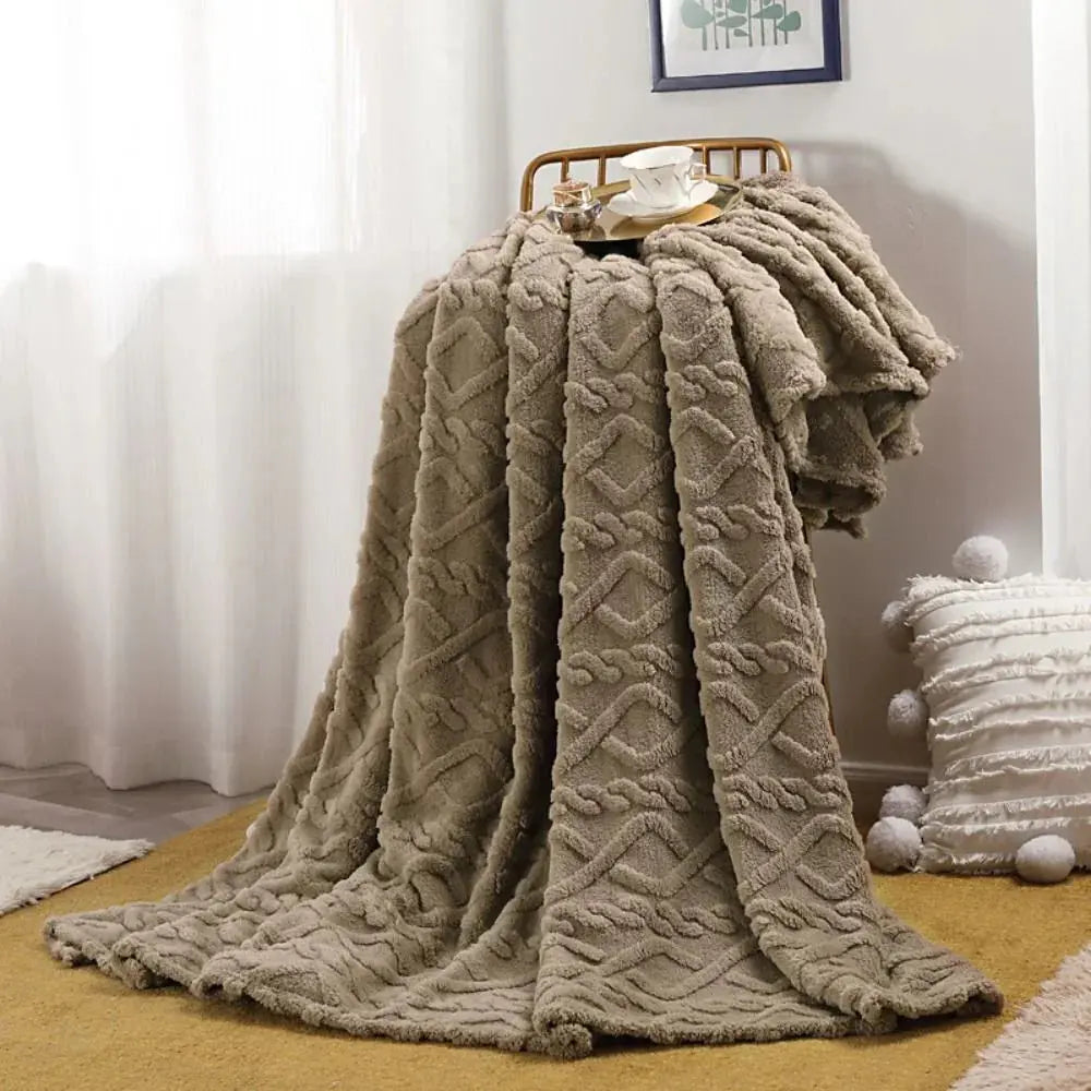 Slumblr® Ruched Faux Fur Cozy Throw Blanket Slumblr