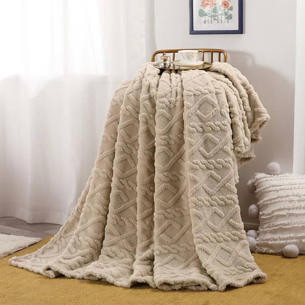 Slumblr® Ruched Faux Fur Cozy Throw Blanket