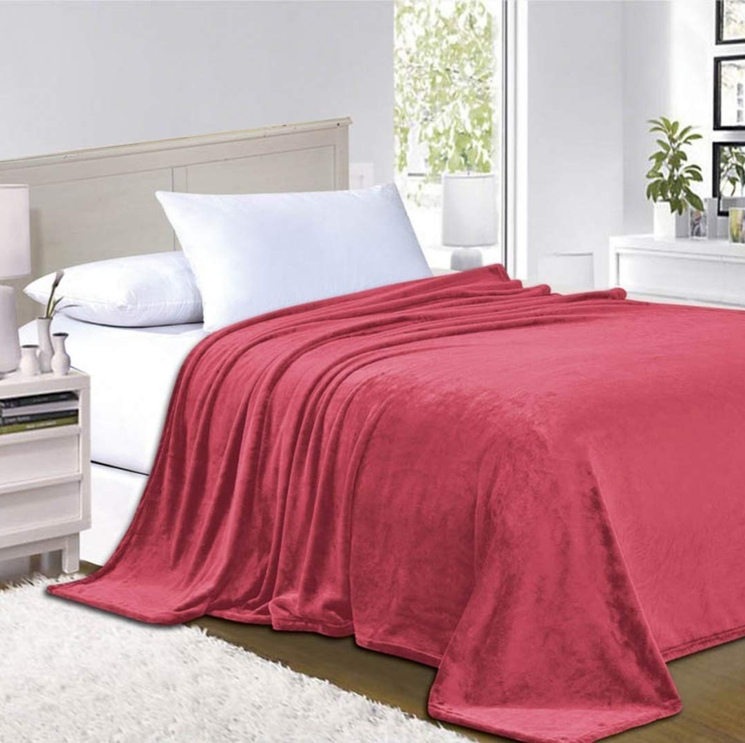 Slumblr® Flannel Coral Fleece Blanket