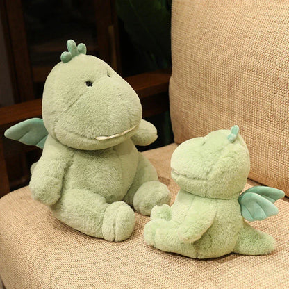 Free Sample Green Dinosaur Plush Stuffed Animal Toys with Cute wings Soft Baby comfort Plush Dinosaur Stuffed Toys Gifts