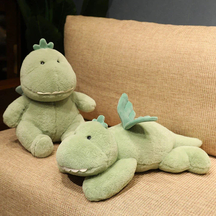 Free Sample Green Dinosaur Plush Stuffed Animal Toys with Cute wings Soft Baby comfort Plush Dinosaur Stuffed Toys Gifts