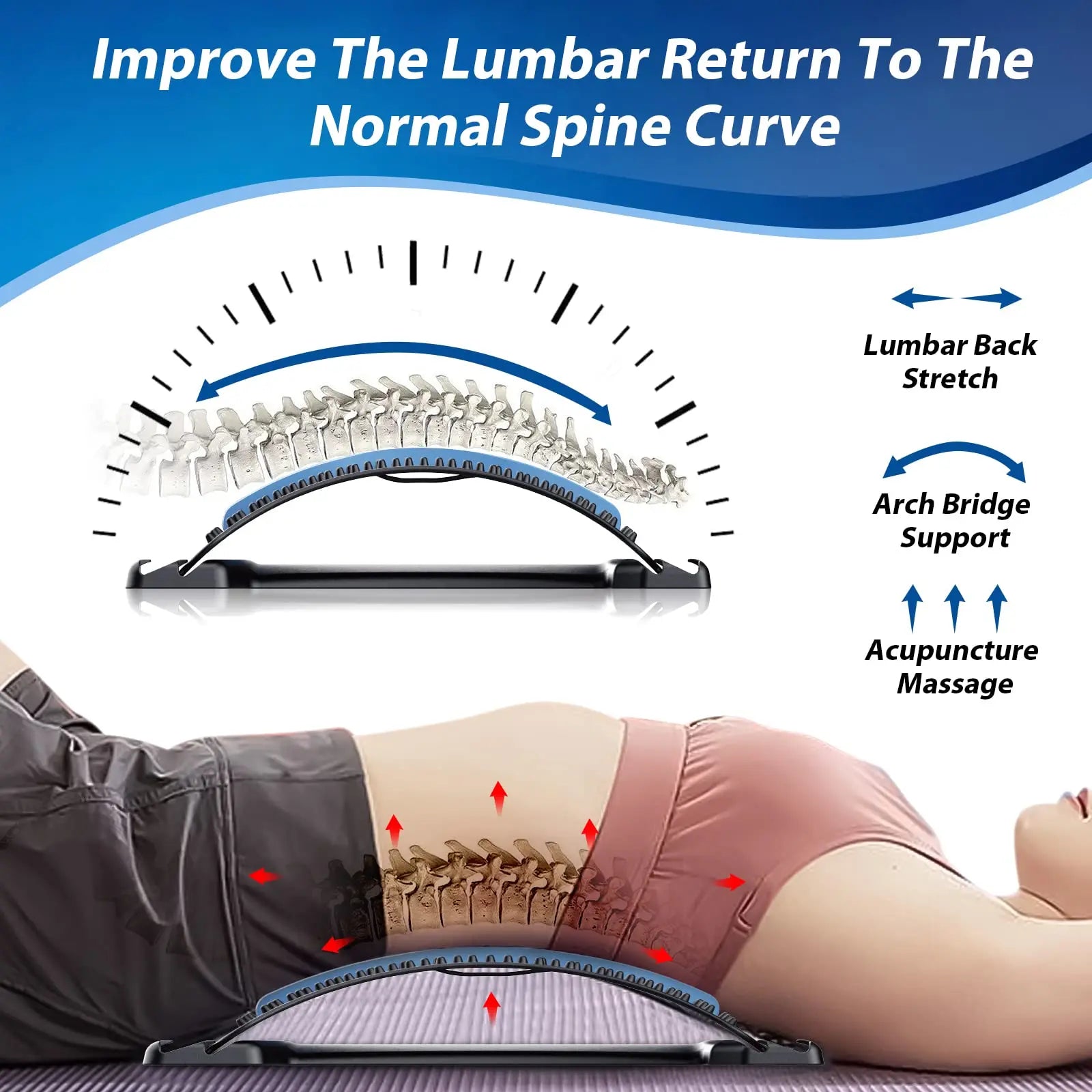 Slumblr® Adjustable Multi-Level Back Stretcher Slumblr