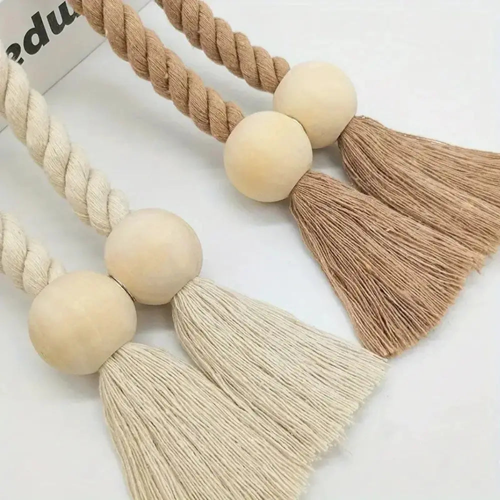Slumblr® Wooden Bead Curtain Tiebacks (2 Pcs) Slumblr