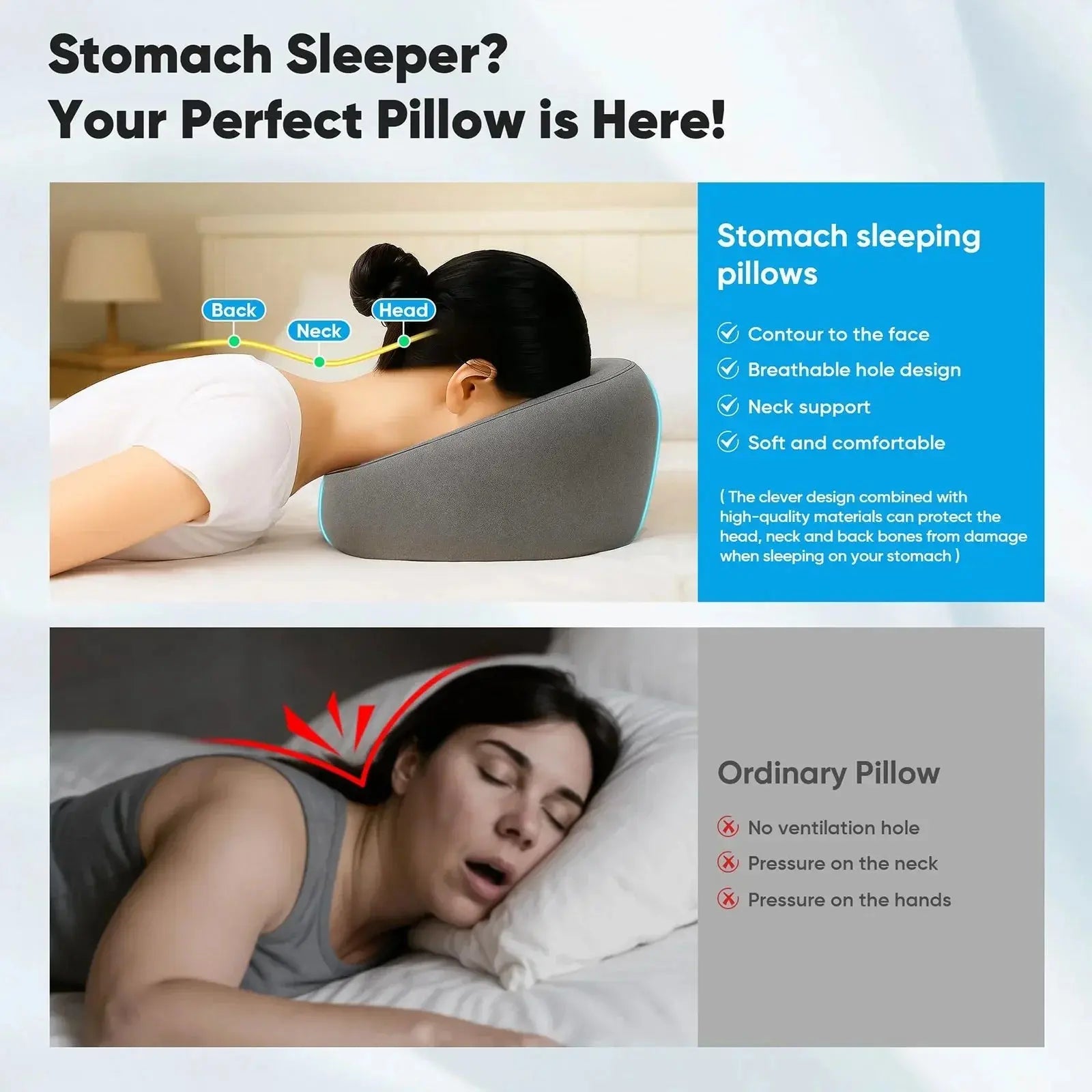 Slumblr® Breathe Easy Face Down Pillow Slumblr