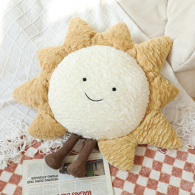 ins hot Nordic sun pillow girl's heart cloud down cotton plush cushion home sofa decorative cushion
