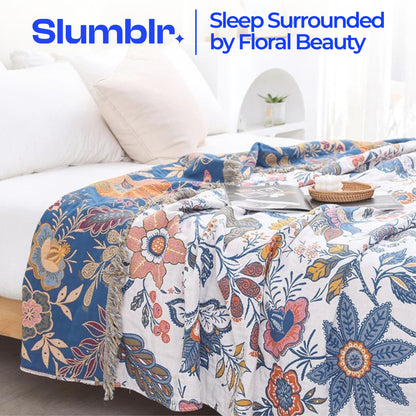 Slumblr® Cotton Gauze Fringed Blanket