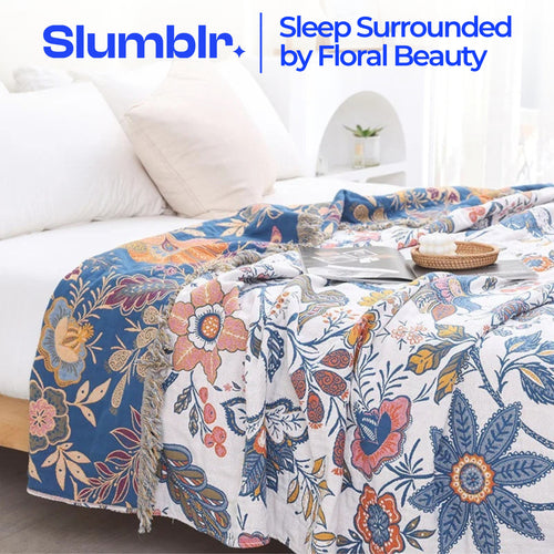 Slumblr® Cotton Gauze Fringed Blanket