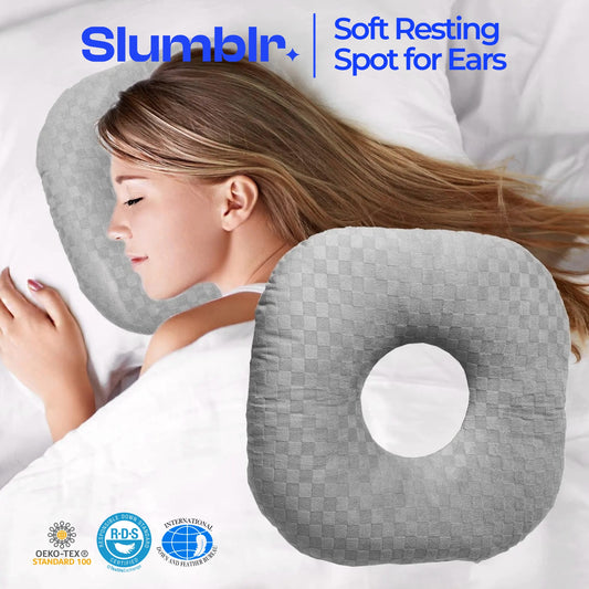 Slumblr® Cotton Adjustable Ear Pillow - Square Shape
