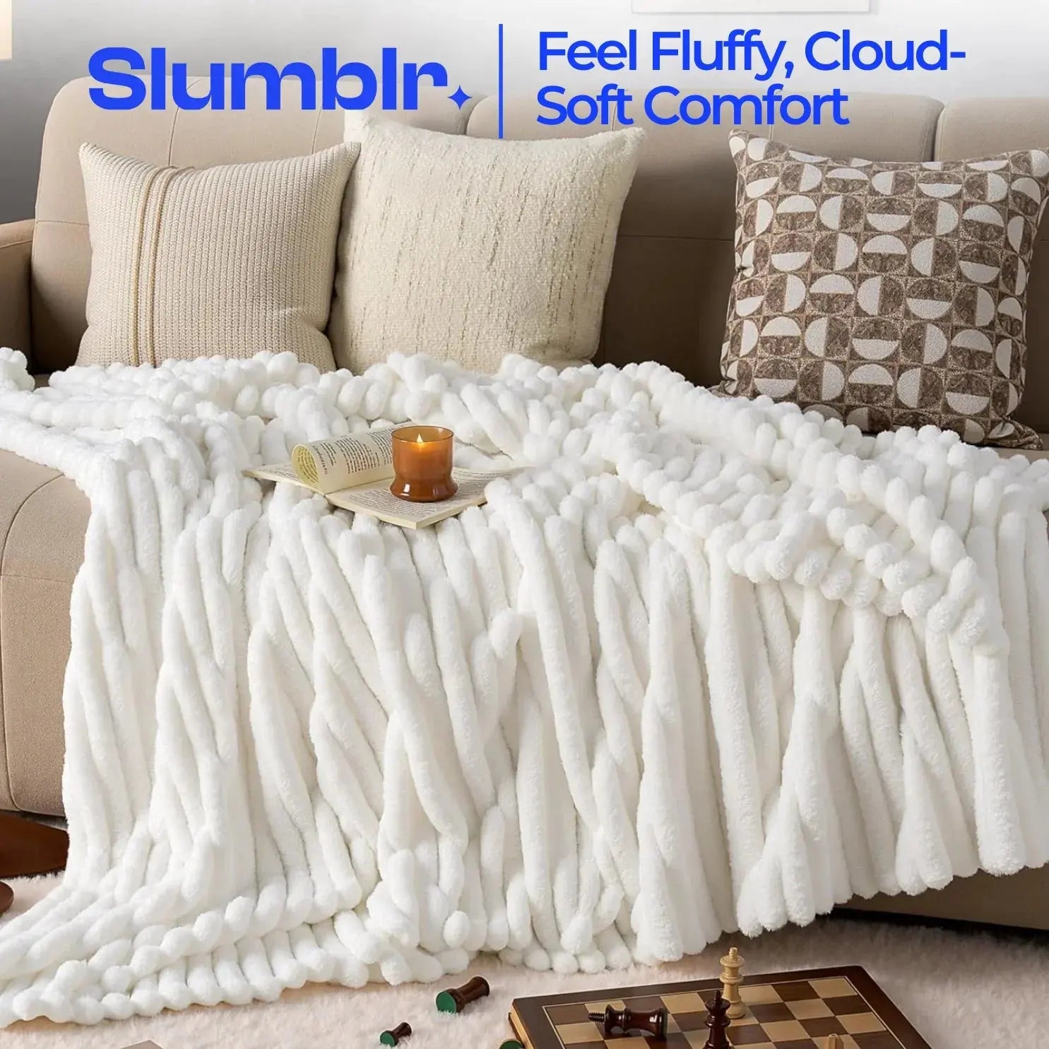 Slumblr® Faux Rabbit Fur Throw Blanket Slumblr