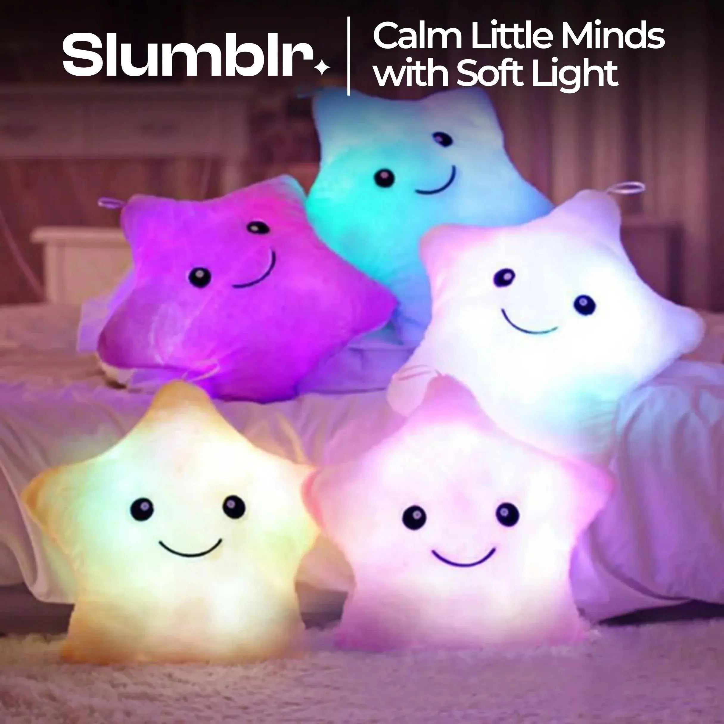Slumblr® Twinkle Star LED Plush Pillow Slumblr