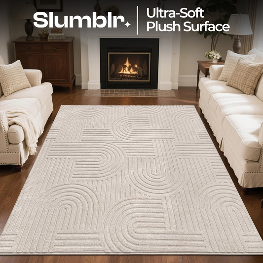 Slumblr® Cream Plush Area Rug
