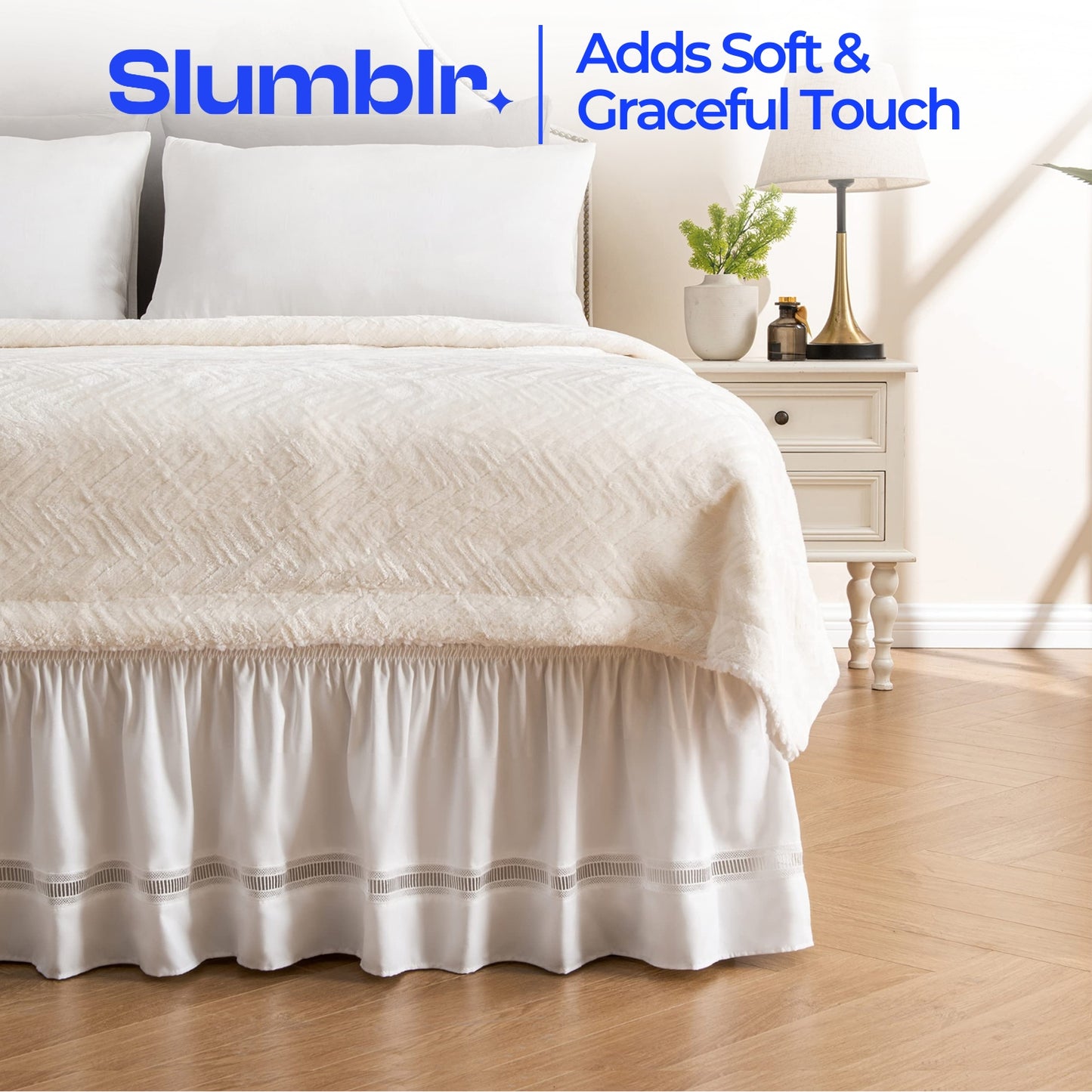 Slumblr® Embroidered Lace Bed Skirt