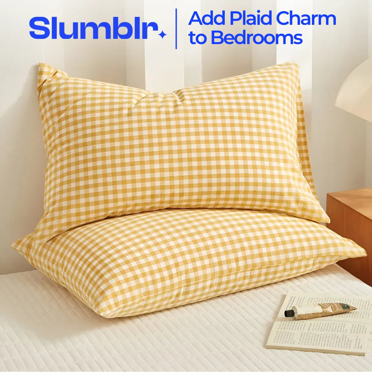 Slumblr® Envelope Plaid Cotton Pillowcase (2pcs) Slumblr