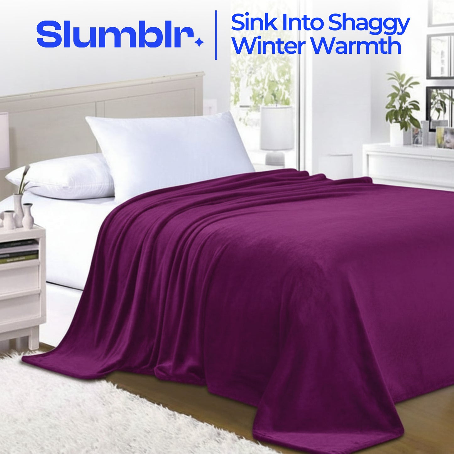 Slumblr® Flannel Coral Fleece Blanket
