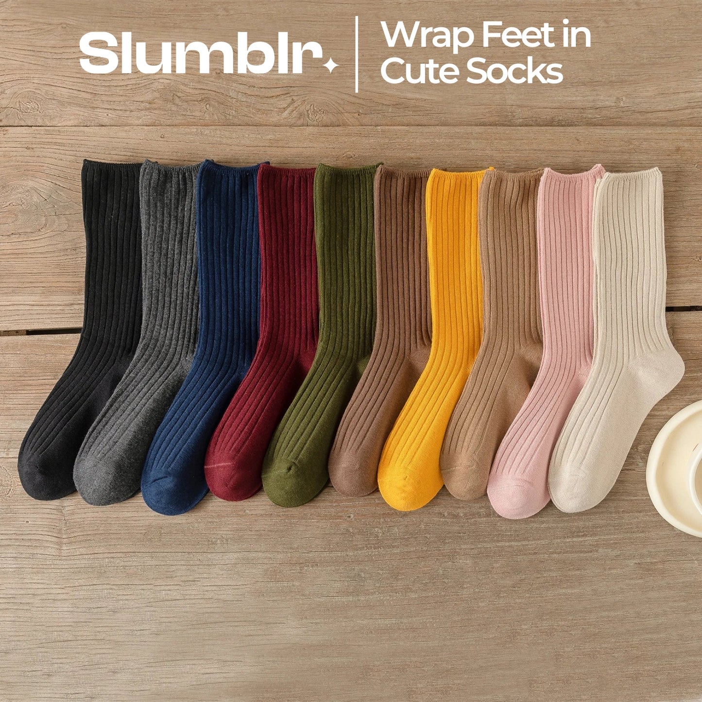 Slumblr® Womens Cute Cotton Neutral Casual Socks (5 Pcs)