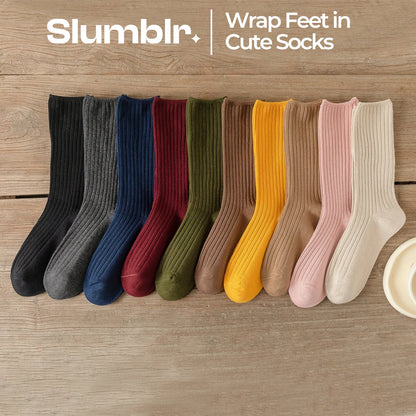 Slumblr® Womens Cute Cotton Neutral Casual Socks (5 Pcs)