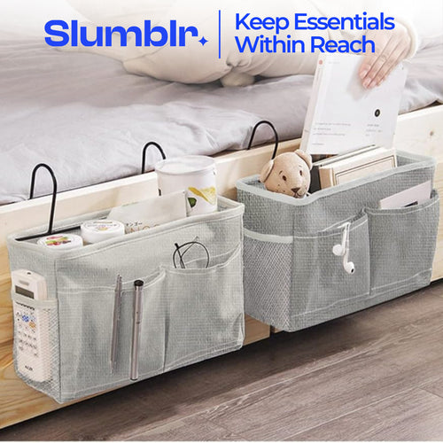 Slumblr® Hanging Cotton Linen Bedside Storage Bag