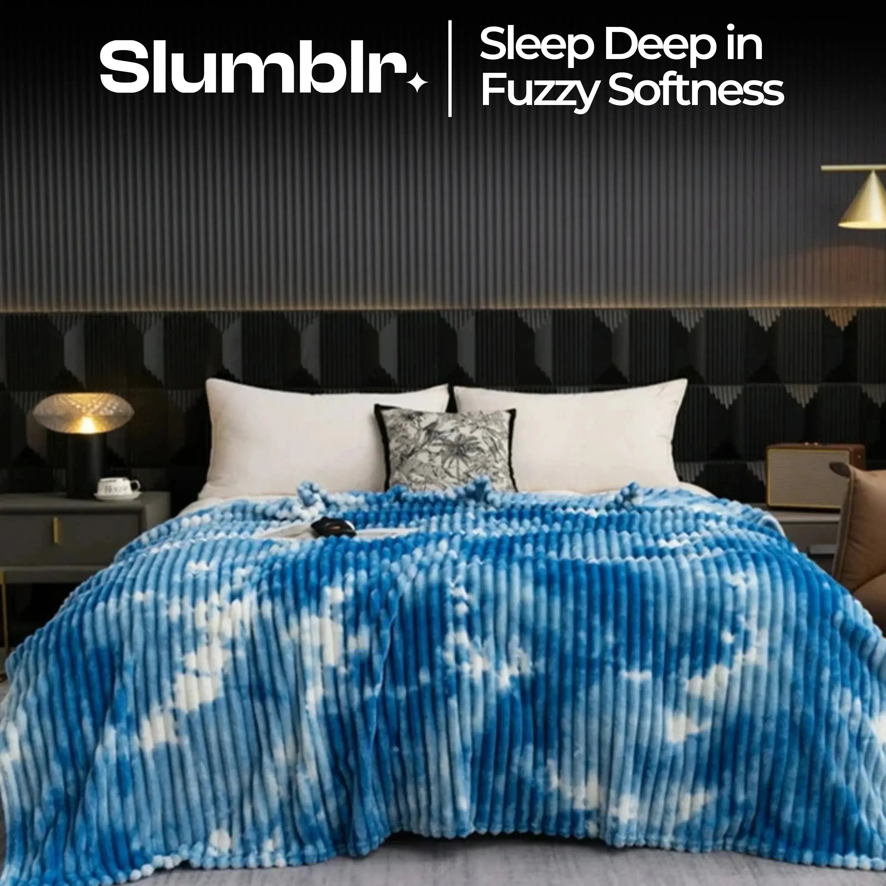 Slumblr® Tie-Dye Flannel Fleece Warm Blanket Slumblr