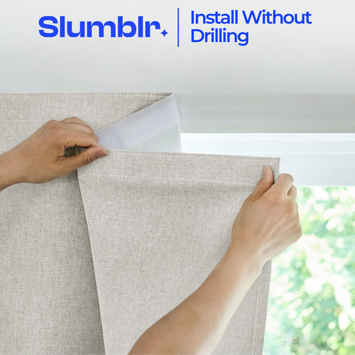 Slumblr® Self-Stick Semi-Blackout Curtains
