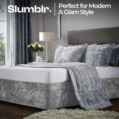 Slumblr® Crushed Velvet Bed Skirt Extra Deep