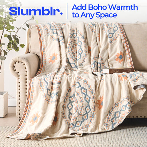 Slumblr® Nordic Cotton Gauze Boho Throw Blanket