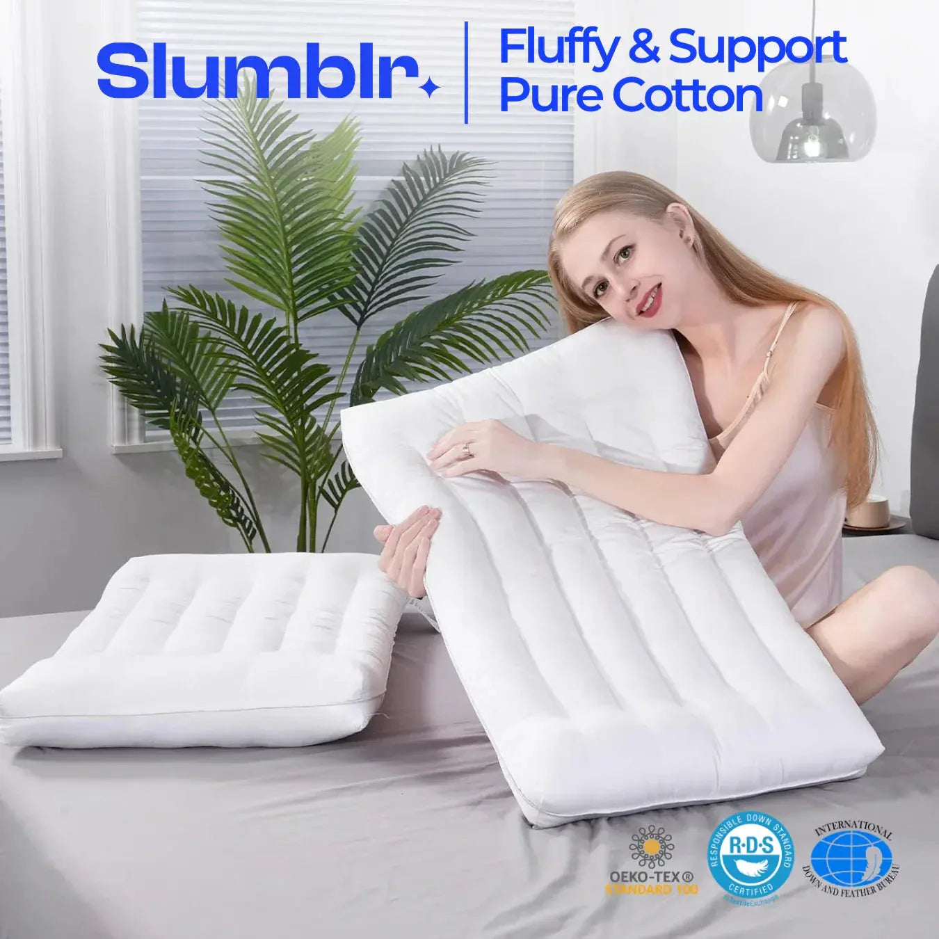 Slumblr® Pure Cotton Low Loft Pillow Slumblr