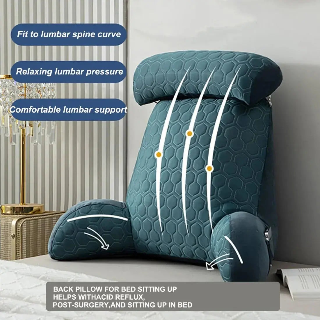 Slumblr® Cool Silk Reading Pillow with Pockets Slumblr