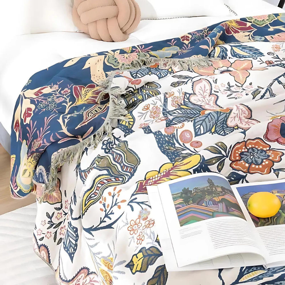 Slumblr® Cotton Gauze Fringed Blanket