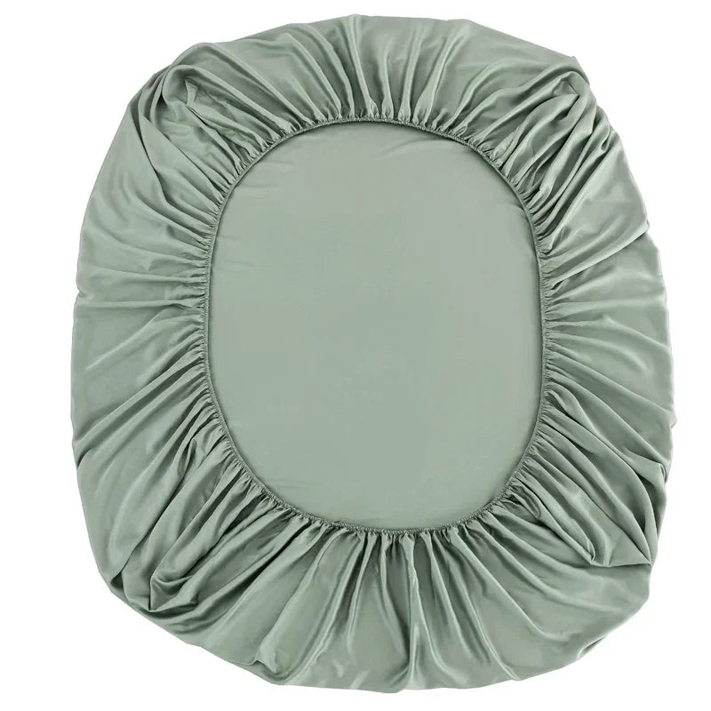 100% Bamboo Fitted Sheet with Elastic Band Smooth Cooling Bedsheet 1000 Thread Count Anti-slip Mattress Cover for Queen King Bed