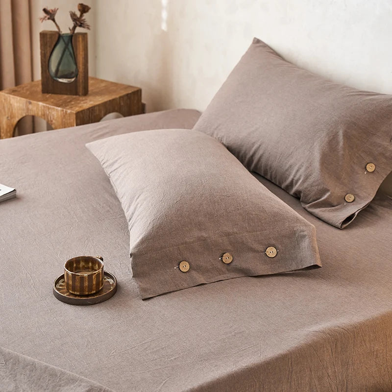 100% Cotton Pillowcase 2pcs Solid Color Pillow Cover Bedding Decorative Pillow Case PillowCase Cover Nordic Sling cushion covers