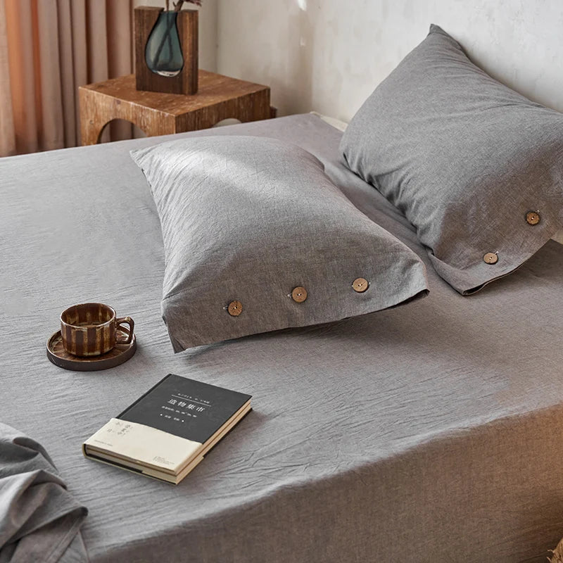 100% Cotton Pillowcase 2pcs Solid Color Pillow Cover Bedding Decorative Pillow Case PillowCase Cover Nordic Sling cushion covers